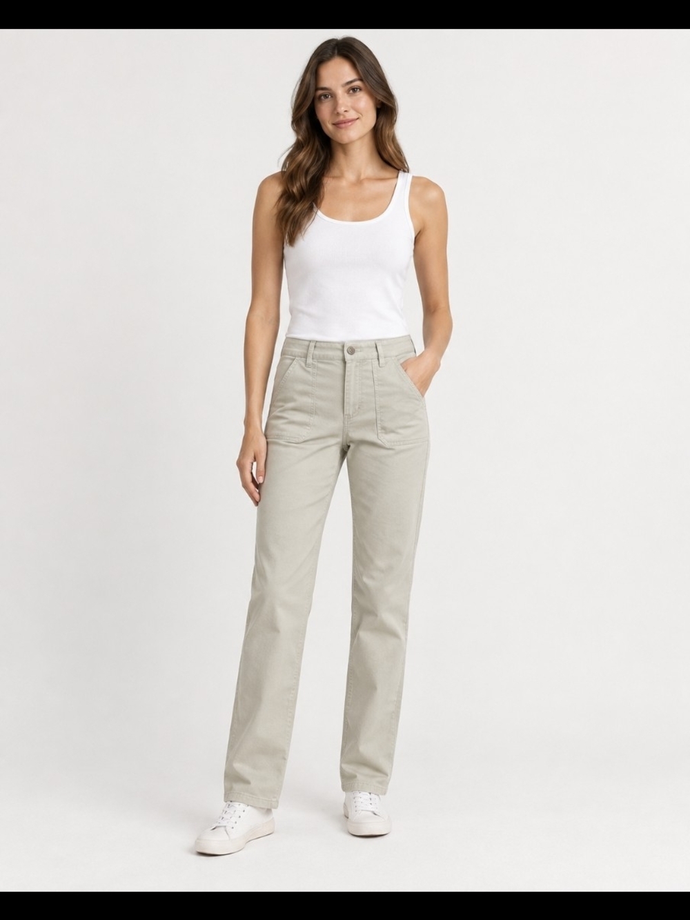 J. Crew Straight-Leg Jeans in Light Taupe